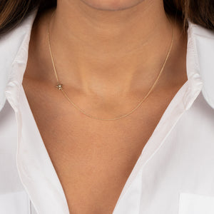  Diamond Sideway Star Necklace 14K - Adina Eden's Jewels