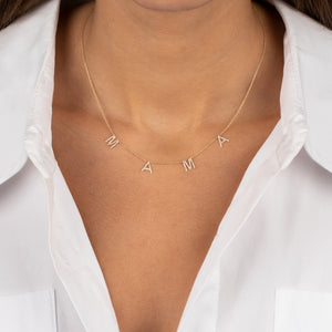  Diamond Pave Mama Necklace 14K - Adina Eden's Jewels