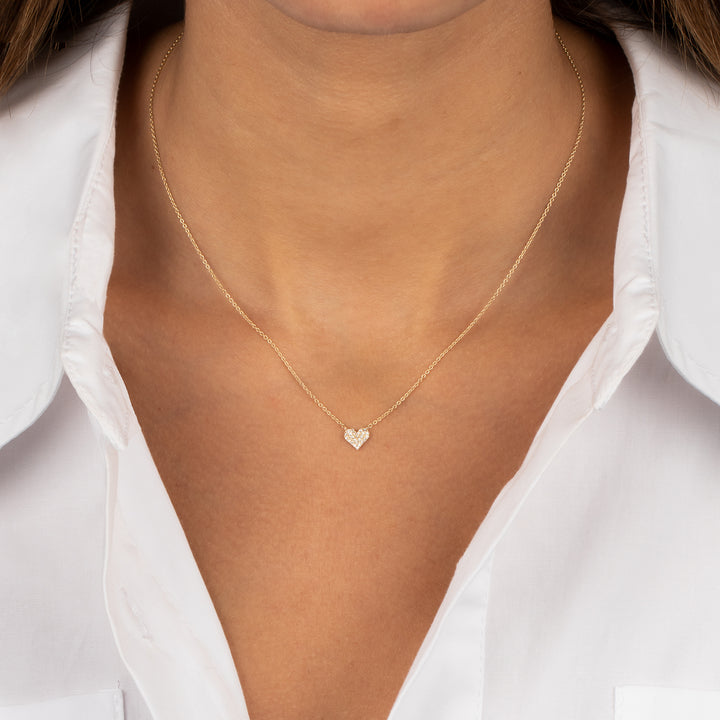  Diamond Pave Heart Necklace 14K - Adina Eden's Jewels