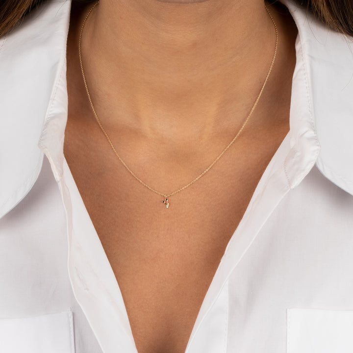  Solid Hebrew Initial Necklace 14K - Adina Eden's Jewels