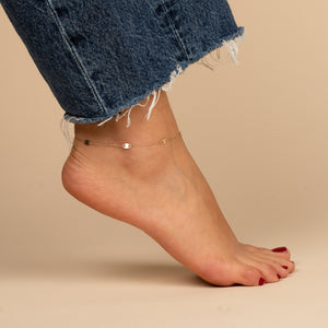  Solid Multi Evil Eye Anklet 14K - Adina Eden's Jewels
