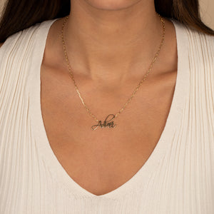  Solid Script Name Link Necklace - Adina Eden's Jewels
