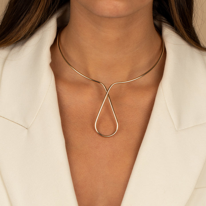  Solid Collar Pendant Choker Necklace - Adina Eden's Jewels