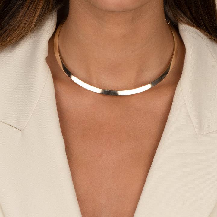  Solid Thin Curved Collar Necklace - Adina Eden's Jewels