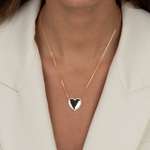  Pave Outlined Heart Necklace - Adina Eden's Jewels