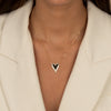  Pave Outlined Elongated Heart Necklace - Adina Eden's Jewels