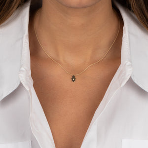  Diamond Solitaire Hamsa Necklace 14K - Adina Eden's Jewels