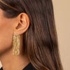  CZ Curved Bar Fringe Drop Stud Earring - Adina Eden's Jewels