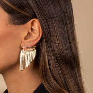  Front Back Chandelier Fringe Drop Stud Earring - Adina Eden's Jewels