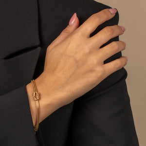  Double Snake Chain Knotted Choker Bracelet - Adina Eden's Jewels