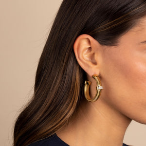  Pave Snake Open Hoop Earring - Adina Eden's Jewels