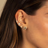  Diamond Pave Colored Stone Heart Stud Earring 14K - Adina Eden's Jewels