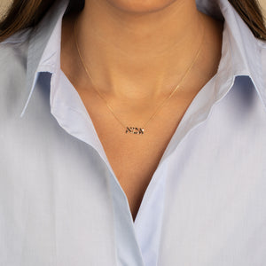  Solid Hebrew 'Mom' Necklace 14K - Adina Eden's Jewels
