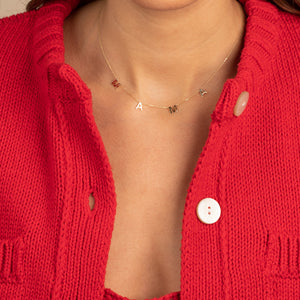  Tiny Diamond Scattered Mama Necklace 14K - Adina Eden's Jewels