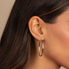  Solid Open Oval Hoop Earring 14K - Adina Eden's Jewels