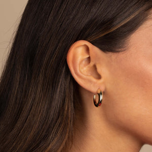  Solid Graduated Open Hoop Earring 14K - Adina Eden's Jewels