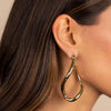  Solid Curved Shape Open Hoop Earring - Adina Eden's Jewels
