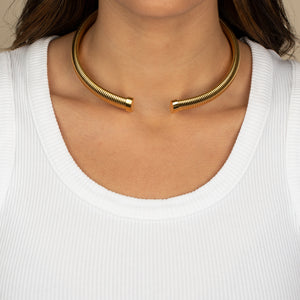  Solid Wide Snake Open Claw Choker Necklace - Adina Eden's Jewels