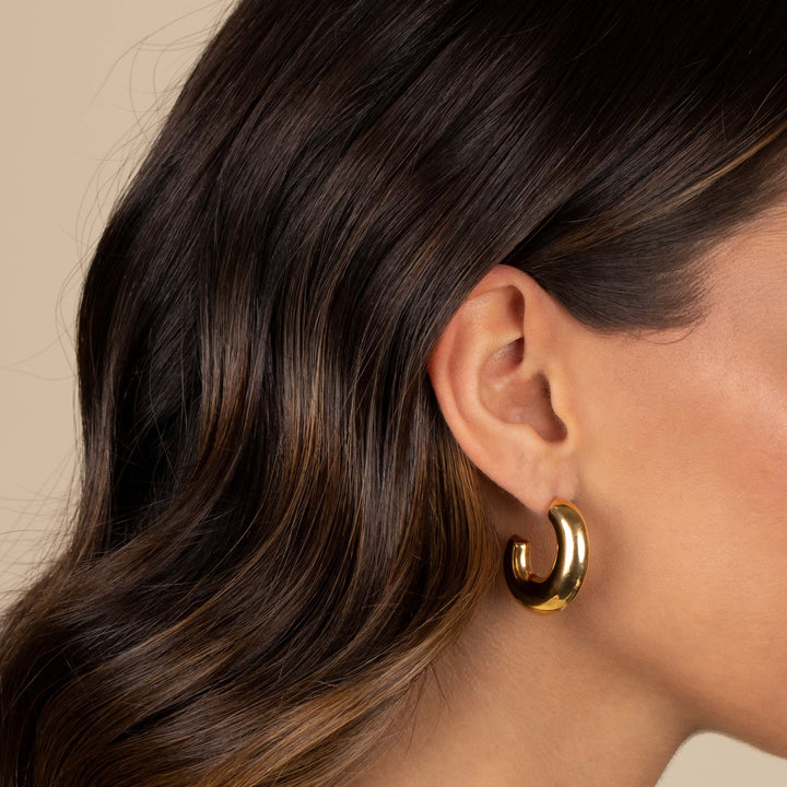 Mini Solid Open Oval Hoop Earring - Adina Eden's Jewels