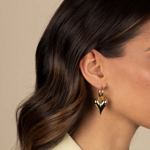  Solid Puffy Elongated Huggie Earring - Adina Eden's Jewels