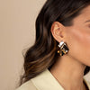  Fluid Square Shape Drop Stud Earring - Adina Eden's Jewels