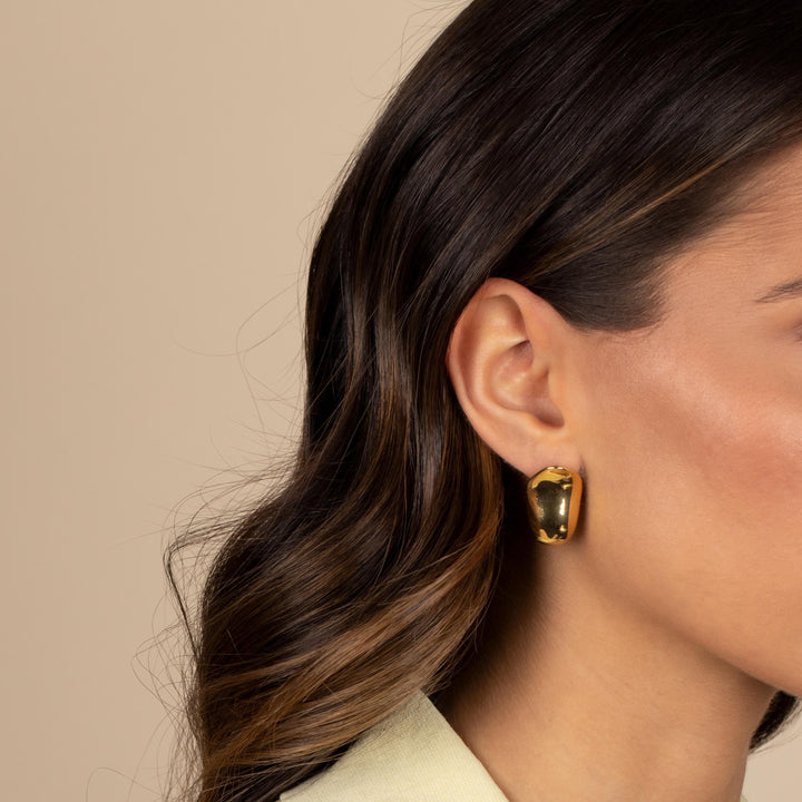  Solid Pebble Stud Earring - Adina Eden's Jewels