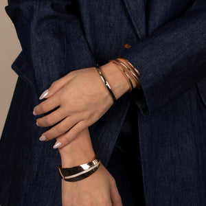  Solid Triple Wrap Bangle Bracelet - Adina Eden's Jewels