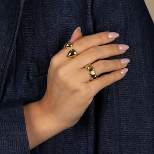  Solid Double Graduated Heart Ring - Adina Eden's Jewels