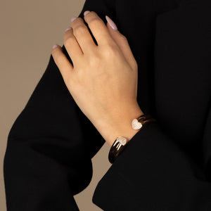  Pave Heart Open Claw Bangle Bracelet - Adina Eden's Jewels