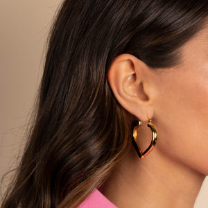  Solid V Shape Open Hoop Earring - Adina Eden's Jewels