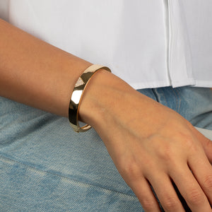  CZ Pave Triangle Wide Bangle Bracelet - Adina Eden's Jewels