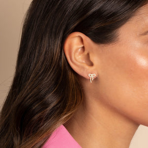  Petite Pave Bow Tie Stud Earring - Adina Eden's Jewels