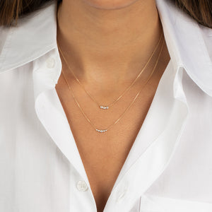  CZ Triple Bezel Pendant Necklace 14K - Adina Eden's Jewels