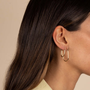  Solid Endless Oval Shape Hoop Earring 14K - Adina Eden's Jewels