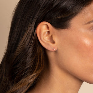  CZ Pave Mini Bow Stud Earring 14K - Adina Eden's Jewels