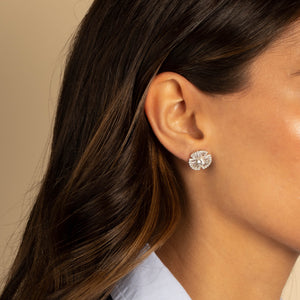  Pave X Baguette Flower Stud Earring - Adina Eden's Jewels