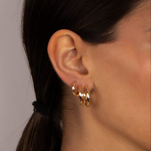 Solid Three Size Huggie Earring Combo Set - Adina Eden's Jewels