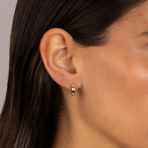 Mini Wide Round Solid Huggie Earring - Adina Eden's Jewels