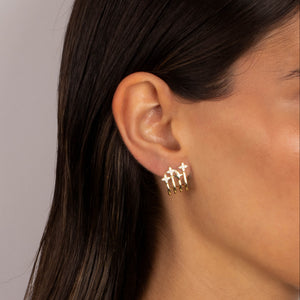 Multi Pave Starburst Cage Stud Earring - Adina Eden's Jewels