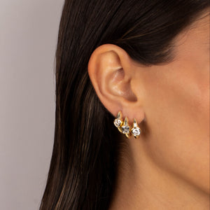 CZ Heart Bezel Huggie Earring - Adina Eden's Jewels