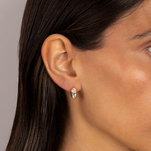 CZ Marquise Bezel Huggie Earring - Adina Eden's Jewels