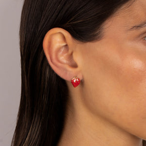 CZ & Pearl Strawberry Stud Earring - Adina Eden's Jewels