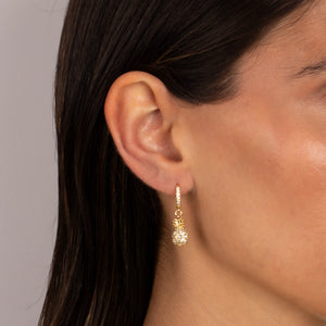 CZ Dangling Pineapple Huggie Earring - Adina Eden's Jewels