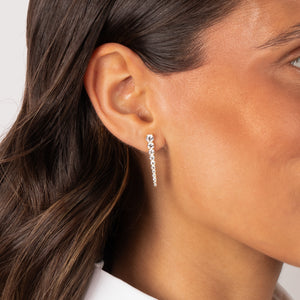 Graduated Tennis Drop Stud Earring - Adina Eden's Jewels