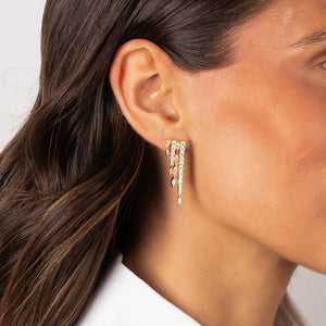 CZ Chandelier Dangling Drop Stud Earring - Adina Eden's Jewels