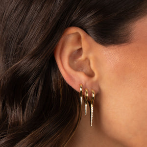 Pave Elongated Spike Huggie Earring Combo Set - Adina Eden's Jewels