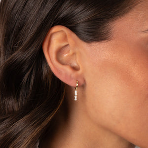 Mini CZ Tennis Drop Huggie Earring - Adina Eden's Jewels