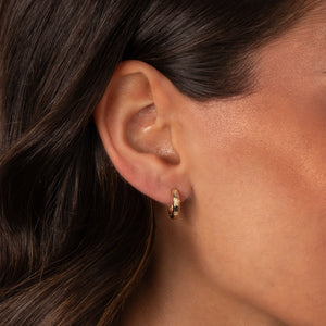 Diamond Scattered Heart Huggie Earring 14K - Adina Eden's Jewels