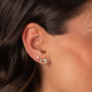 CZ Graduated Pear Bezel Stud Earring Combo Set - Adina Eden's Jewels