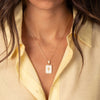 Pave Elongated Starburst Dog Tag Necklace - Adina Eden's Jewels
